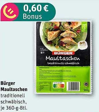 Bürger Maultaschen traditionell schwäbisch, je 360-g-Btl.