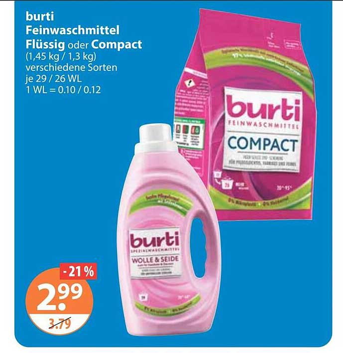 burti Feinwaschmittel Flüssig oder Compact