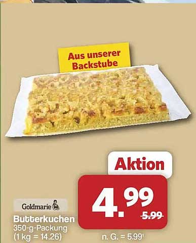 Butterkuchen 350-g-Packung (1 kg = 14,26)