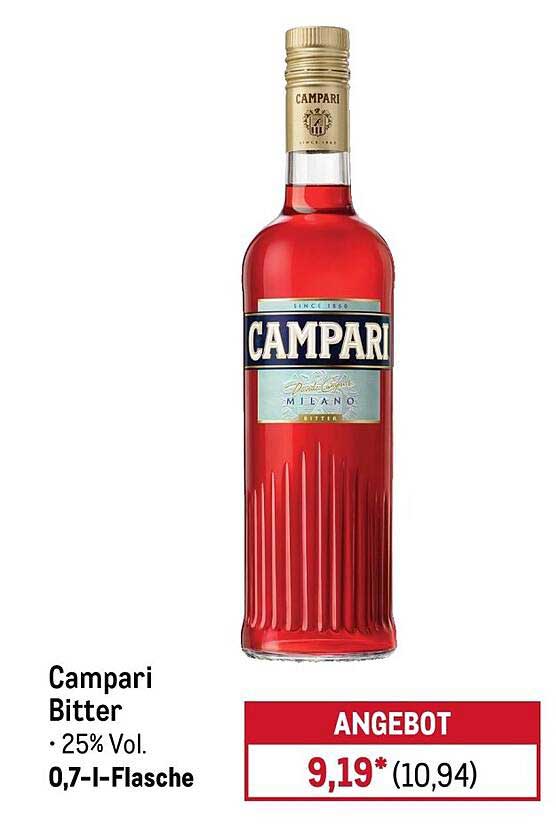 Campari Bitter • 25% Vol. 0,7-l-Flasche