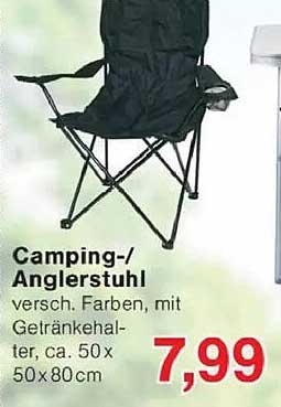 Camping-/Anglerstuhl versch. Farben, mit Getränkehalter, ca. 50 x 50 x 80 cm