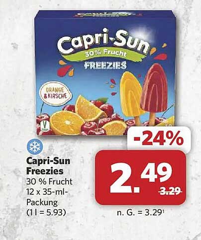 Capri-Sun Freezies 30 % Frucht 12 x 35-ml-Packung (1 l = 5.93)