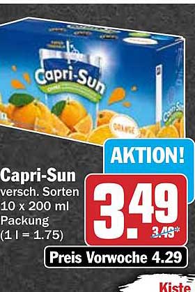 Capri-Sun versch. Sorten 10 x 200 ml Packung (1 l = 1.75)