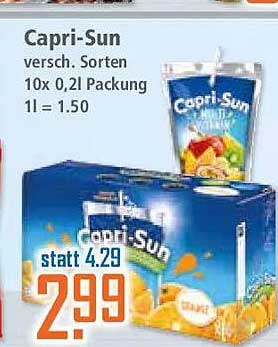 Capri-Sun versch. Sorten 10x 0,2l Packung 1l = 1.50