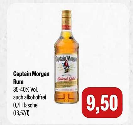 Captain Morgan Rum 35-40% Vol. auch alkoholfrei 0,7l Flasche (13,57/l)