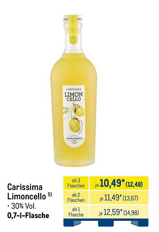 Carissima Limoncello 30% Vol. 0,7-l-Flasche