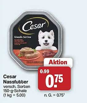 Cesar Nassfutter versch. Sorten 150-g-Schale (1 kg = 5.00)