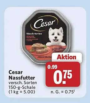 Cesar Nassfutter versch. Sorten 150-g-Schale (1 kg = 5.00)