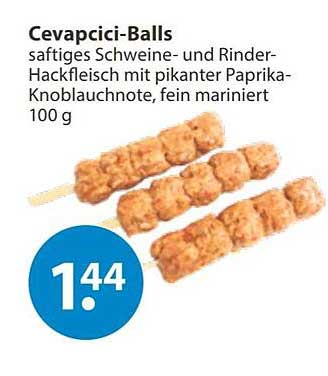 Cevapcici-Balls saftiges Schweine- und Rinder-Hackfleisch mit pikanter Paprika-Knoblauchnote, fein mariniert 100 g