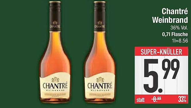 Chantré Weinbrand 36% Vol. 0,7l Flasche