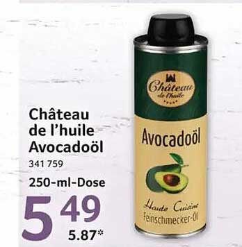 Château de l'huile Avocadoöl 341 759 250-ml-Dose