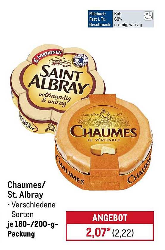 Chaumes/ St. Albray • Verschiedene Sorten je 180-/200-g-Packung