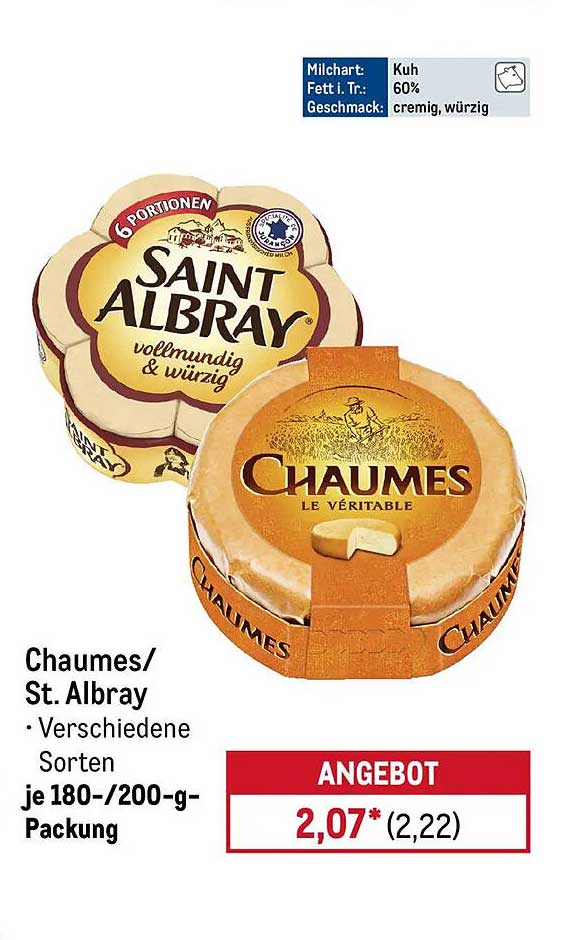 Chaumes/ St. Albray • Verschiedene Sorten je 180-/200-g-Packung