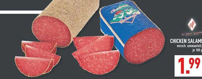 CHICKEN SALAMI versch. ummantelt, je 100 g