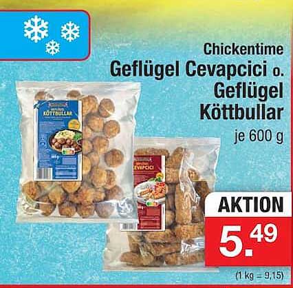 Chickentime Geflügel Cevapcici o. Geflügel Köttbullar