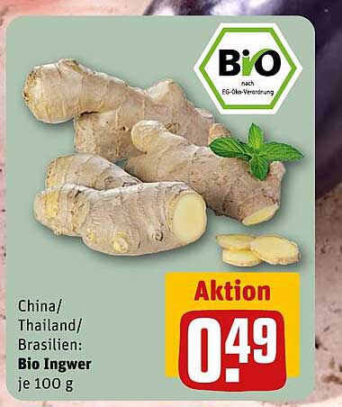 China/ Thailand/ Brasilien: Bio Ingwer je 100 g