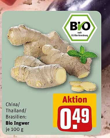 China/Thailand/Brasilien: Bio Ingwer je 100 g