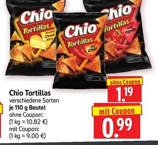 Chio Tortillas verschiedene Sorten je 110 g Beutel