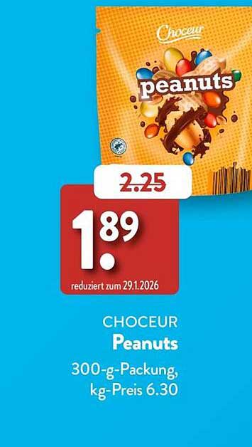 CHOCEUR Peanuts 300-g-Packung, kg-Preis 6.30