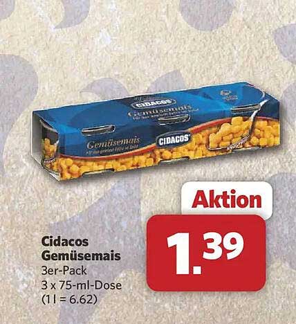 Cidacos Gemüsemais 3er-Pack