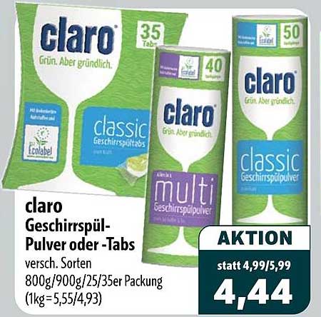 claro Geschirrspül-Pulver oder-Tabs