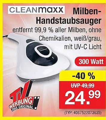 CLEANmaxx Milben-Handstaubsauger
