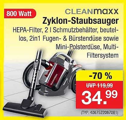 CLEANMAXX Zyklon-Staubsauger