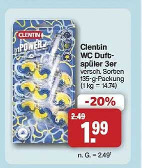 Clentin WC Duft-spüler 3er versch. Sorten 135-g-Packung (1 kg = 14.74)