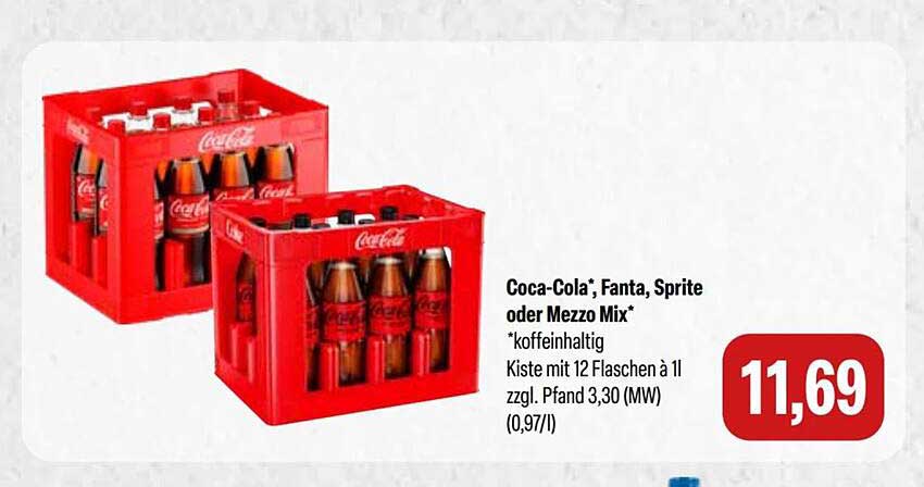 Coca-Cola*, Fanta, Sprite oder Mezzo Mix*