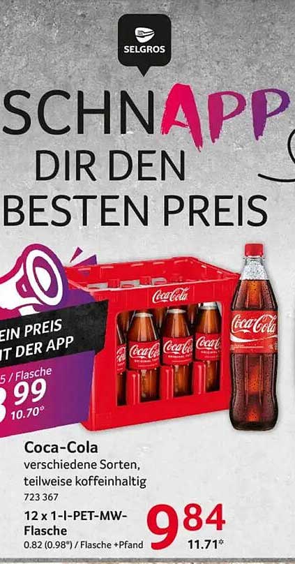 Coca-Cola verschiedene Sorten, teilweise koffeinhaltig