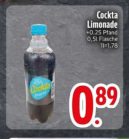 Cockta Limonade +0.25 Pfand 0,5 l Flasche 1l=1.78