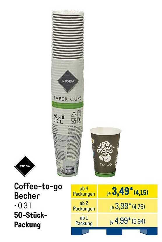 Coffee-to-go Becher • 0,3 l 50-Stück-Packung