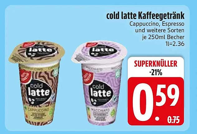 cold latte Kaffeegetränk