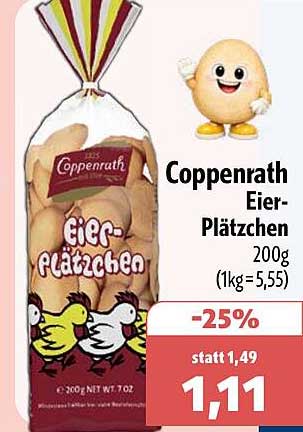 Coppenrath Eier-Plätzchen 200g (1kg=5,55)
