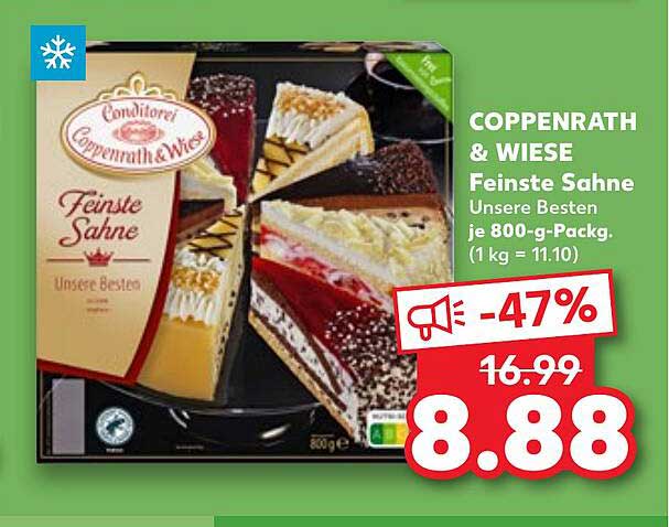 COPPENRATH & WIESE Feinste Sahne Unsere Besten je 800-g-Packg. (1 kg = 11.10)