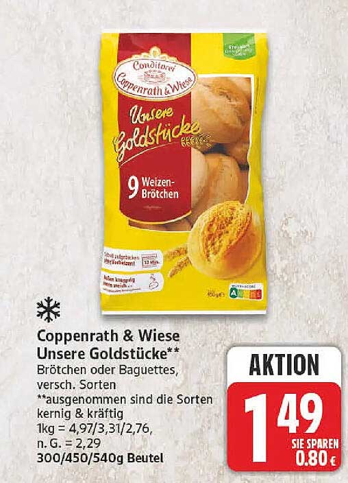 Coppenrath & Wiese Unsere Goldstücke** Brötchen oder Baguettes, versch. Sorten