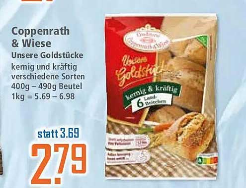 Coppenrath & Wiese Unsere Goldstücke kernig und kräftig verschiedene Sorten 400g - 490g Beutel 1kg = 5.69 - 6.98