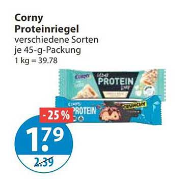 Corny Proteinriegel verschiedene Sorten je 45-g-Packung