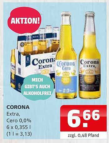CORONA Extra, Cero 0,0% 6 x 0,355 l (1 l = 3,13)