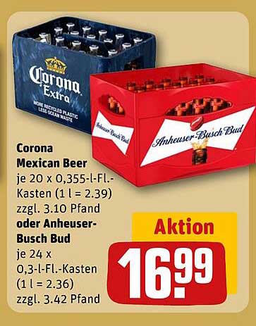 Corona Mexican Beer oder Anheuser-Busch Bud