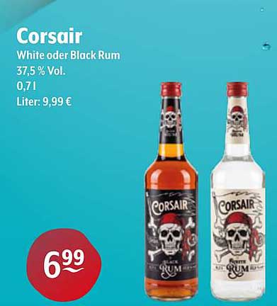 Corsair White oder Black Rum 37,5 % Vol. 0,7 l