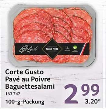 Corte Gusto Pavé au Poivre Baguettesalami