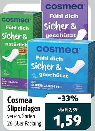 Cosmea Slipeinlagen versch. Sorten 26-58er Packung