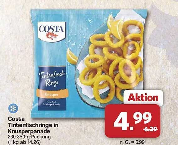 Costa Tintenfischringe in Knusperpanade