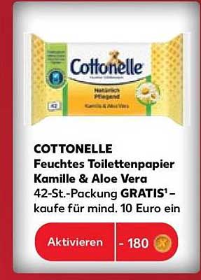 COTTONELLE Feuchtes Toilettenpapier Kamille & Aloe Vera 42-St.-Packung GRATIS1- kaufe für mind. 10 Euro ein