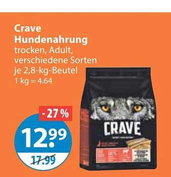 Crave Hundenahrung trocken, Adult, verschiedene Sorten je 2,8-kg-Beutel