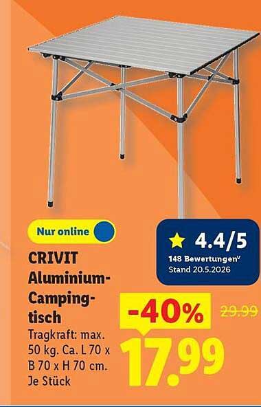 CRIVIT Aluminium-Campingtisch