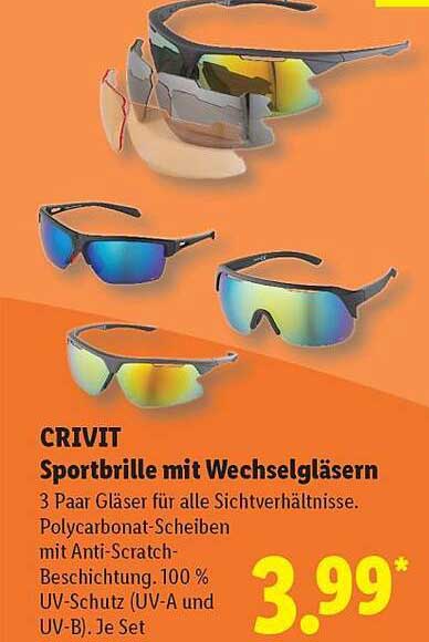 CRIVIT Sportbrille mit Wechselgläsern