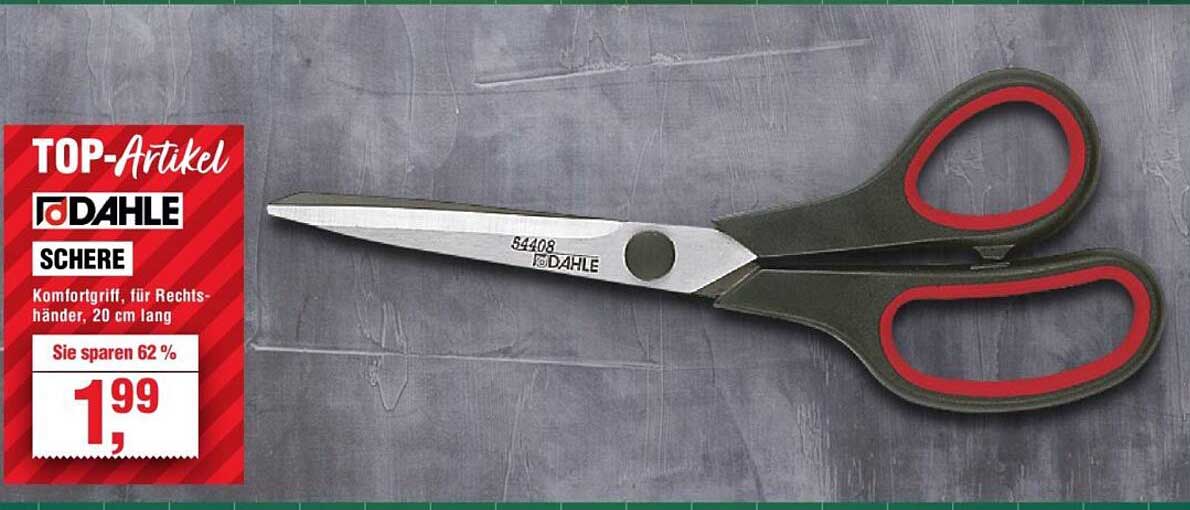 DAHLE SCHERE Komfortgriff, für Rechts-händer, 20 cm lang