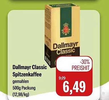 Dallmayr Classic Spitzenkaffee gemahlen 500g Packung (12,98/kg)
